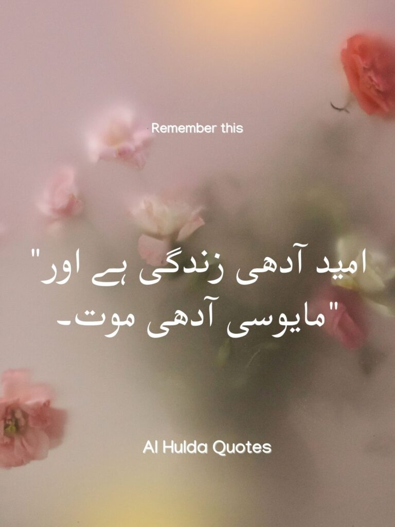 امید-آدھی-زندگی ہے-اور-مایوسی آدھی-موت۔